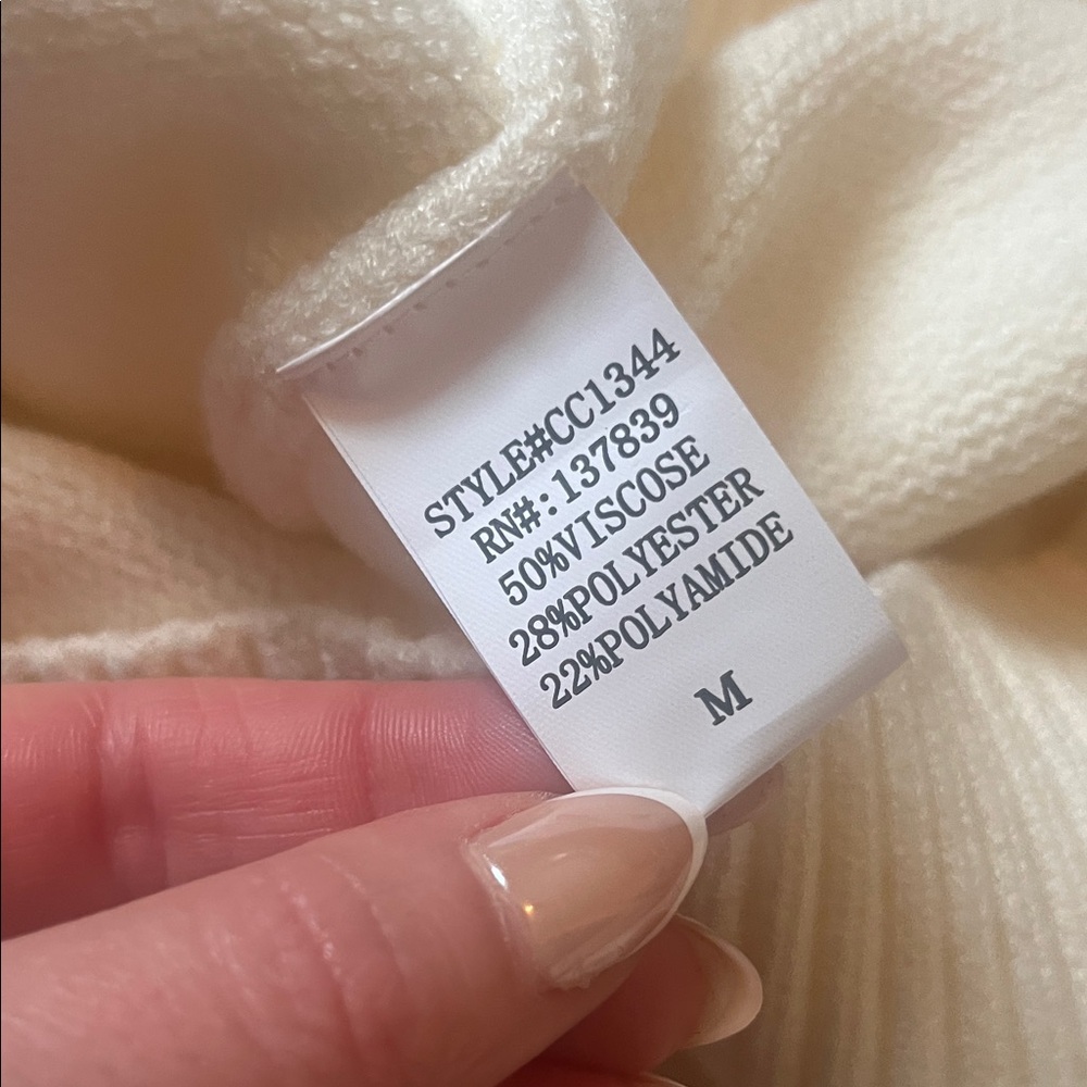 Adorable White and Pink Strawberry Embroidered Sweater - Picture 5 of 5